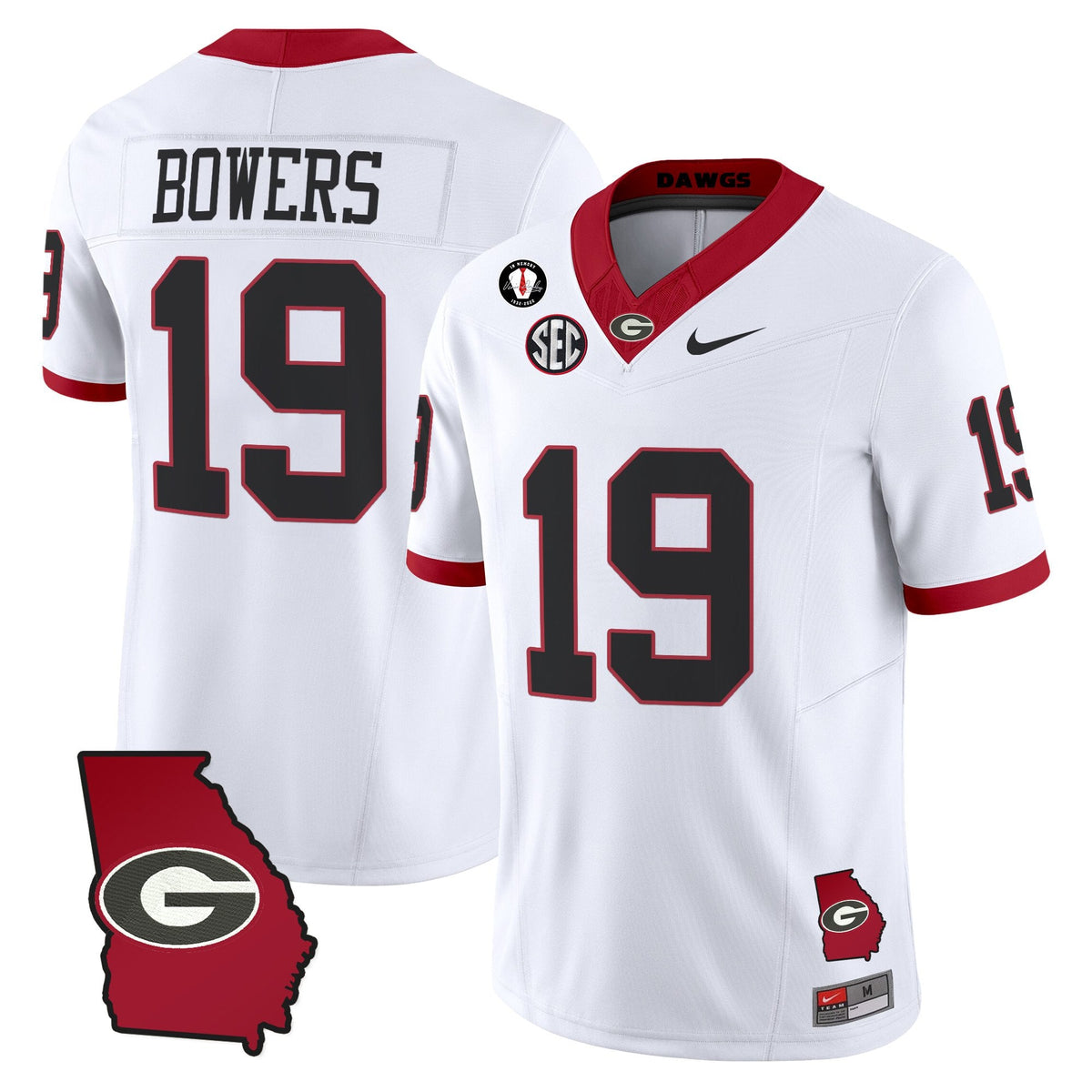 Women's Georgia Bulldogs 2025 Georgia Map & Vince Dooley Patch Vapor Limited Jersey - All Stitched - image 47