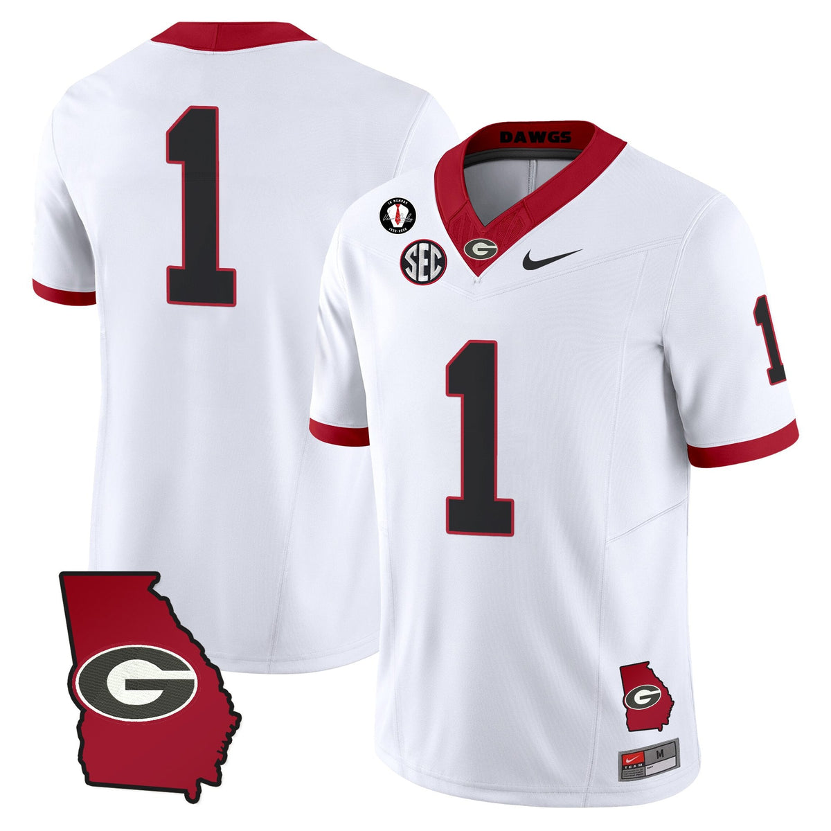 Women's Georgia Bulldogs 2025 Georgia Map & Vince Dooley Patch Vapor Limited Jersey - All Stitched - image 48