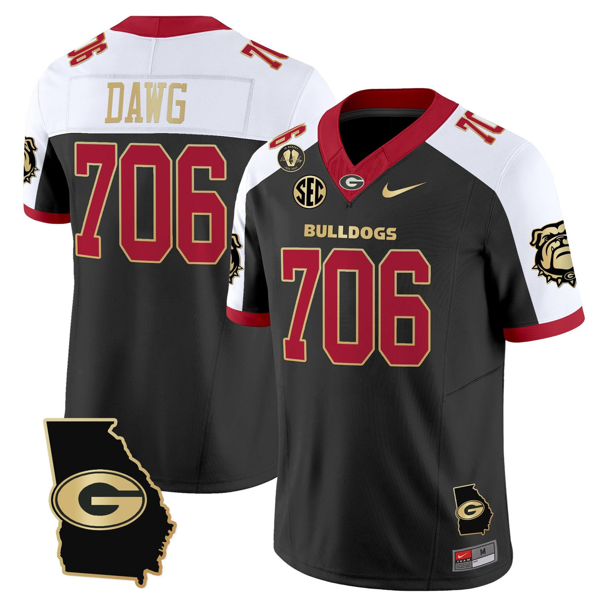 Women's Georgia Bulldogs 2025 Georgia Map & Vince Dooley Patch Vapor Limited Jersey - All Stitched - image 2