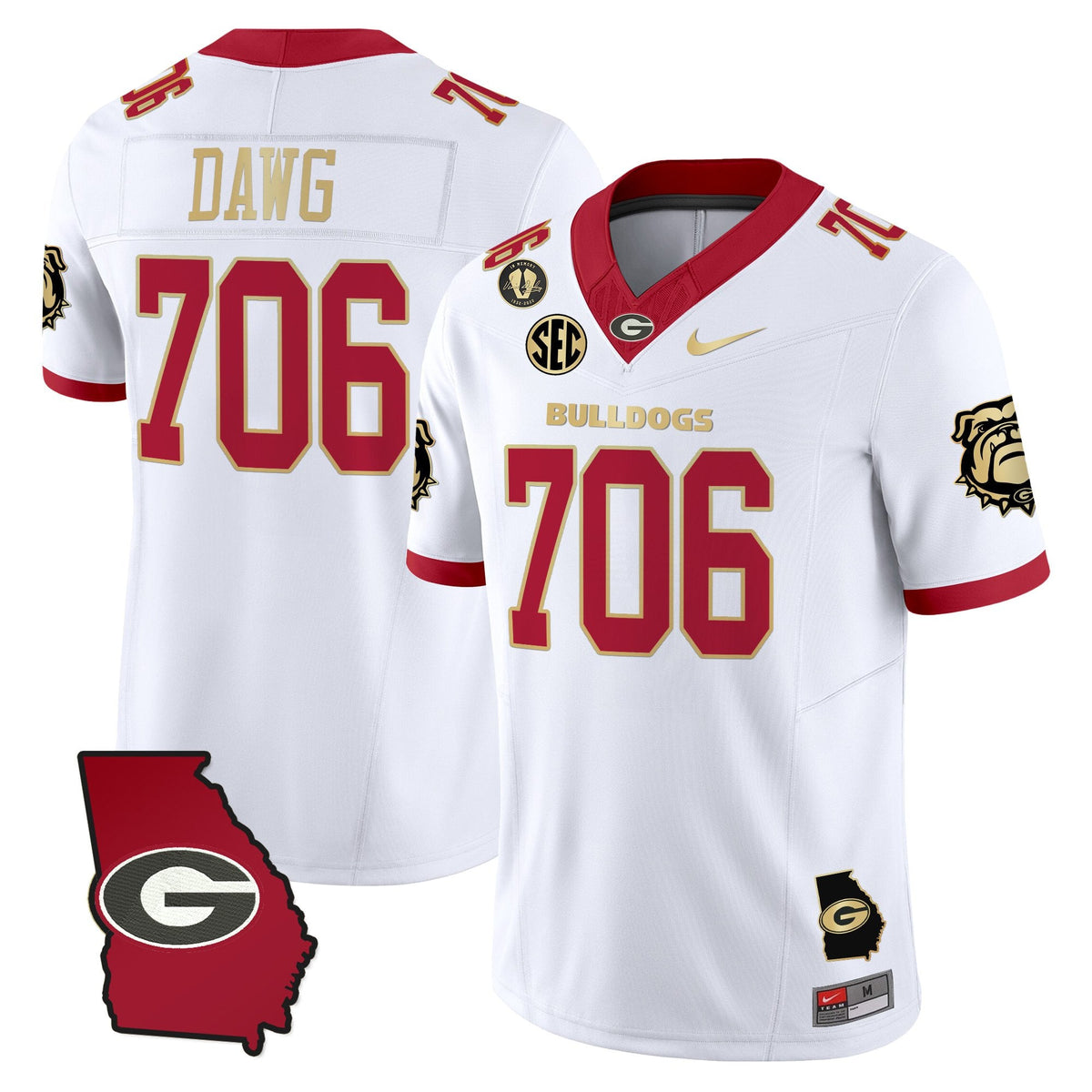 Women's Georgia Bulldogs 2025 Georgia Map & Vince Dooley Patch Vapor Limited Jersey - All Stitched - image 18