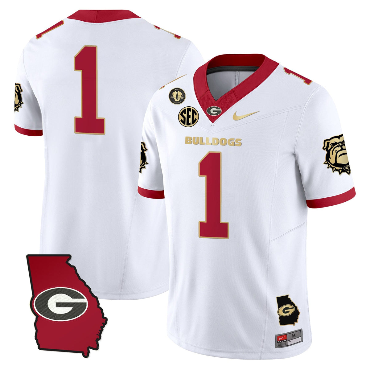 Women's Georgia Bulldogs 2025 Georgia Map & Vince Dooley Patch Vapor Limited Jersey - All Stitched - image 24