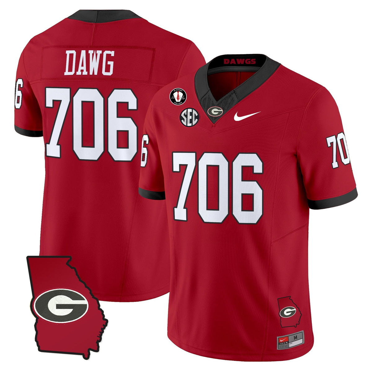 Women's Georgia Bulldogs 2025 Georgia Map & Vince Dooley Patch Vapor Limited Jersey - All Stitched - image 26