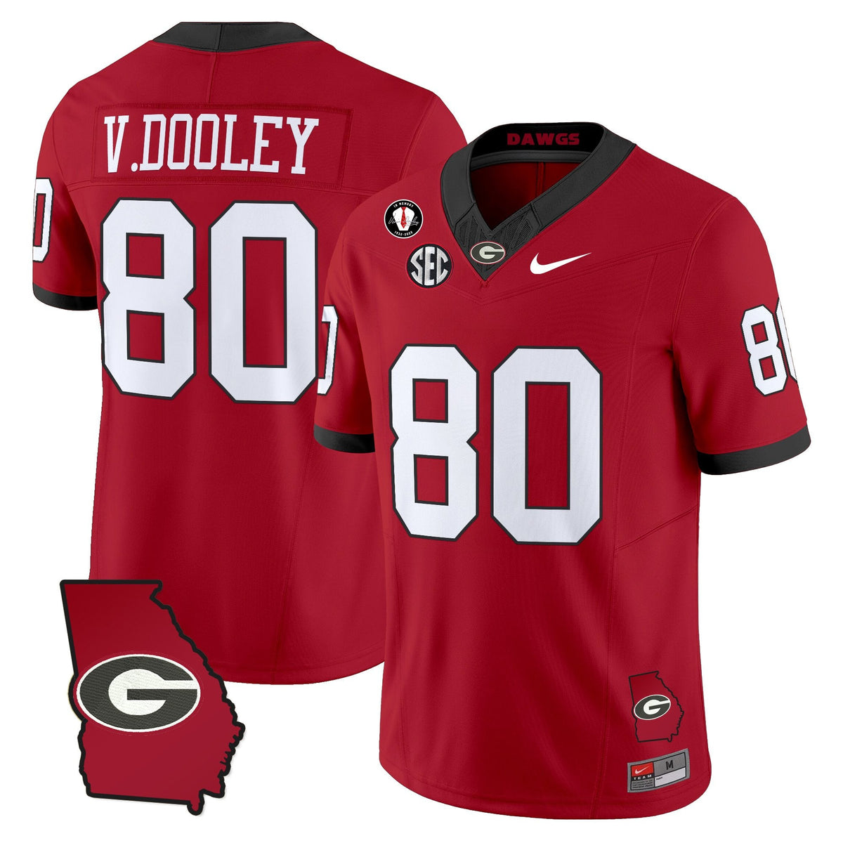 Women's Georgia Bulldogs 2025 Georgia Map & Vince Dooley Patch Vapor Limited Jersey - All Stitched - image 30