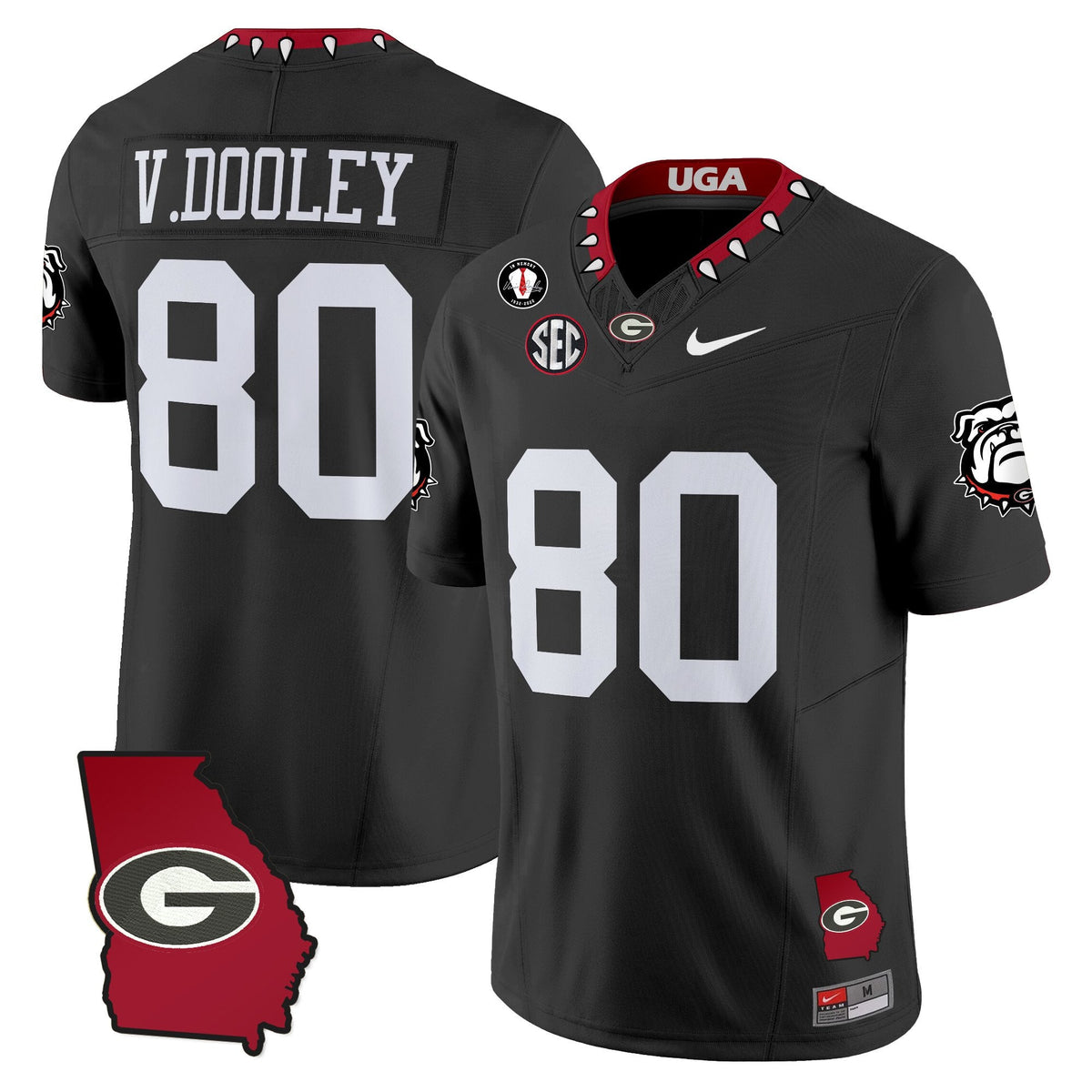 Women's Georgia Bulldogs 2025 Georgia Map & Vince Dooley Patch Vapor Limited Jersey - All Stitched - image 38