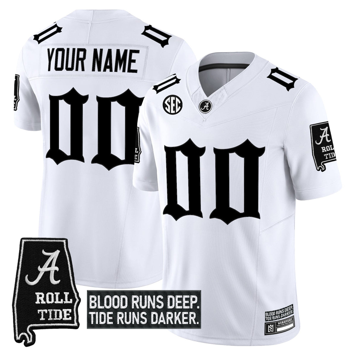 Alabama Crimson Tide 'Gothic Bama Blood Edition' Vapor Limited Custom Jersey - All Stitched - image 2