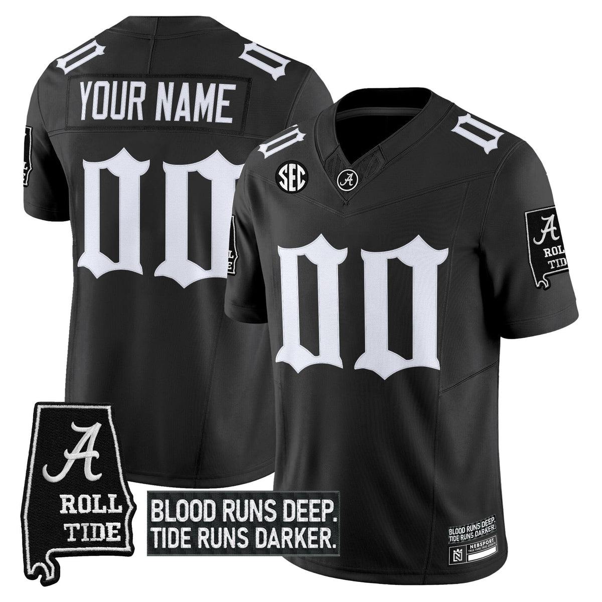 Alabama Crimson Tide 'Gothic Bama Blood Edition' Vapor Limited Custom Jersey - All Stitched - image 1