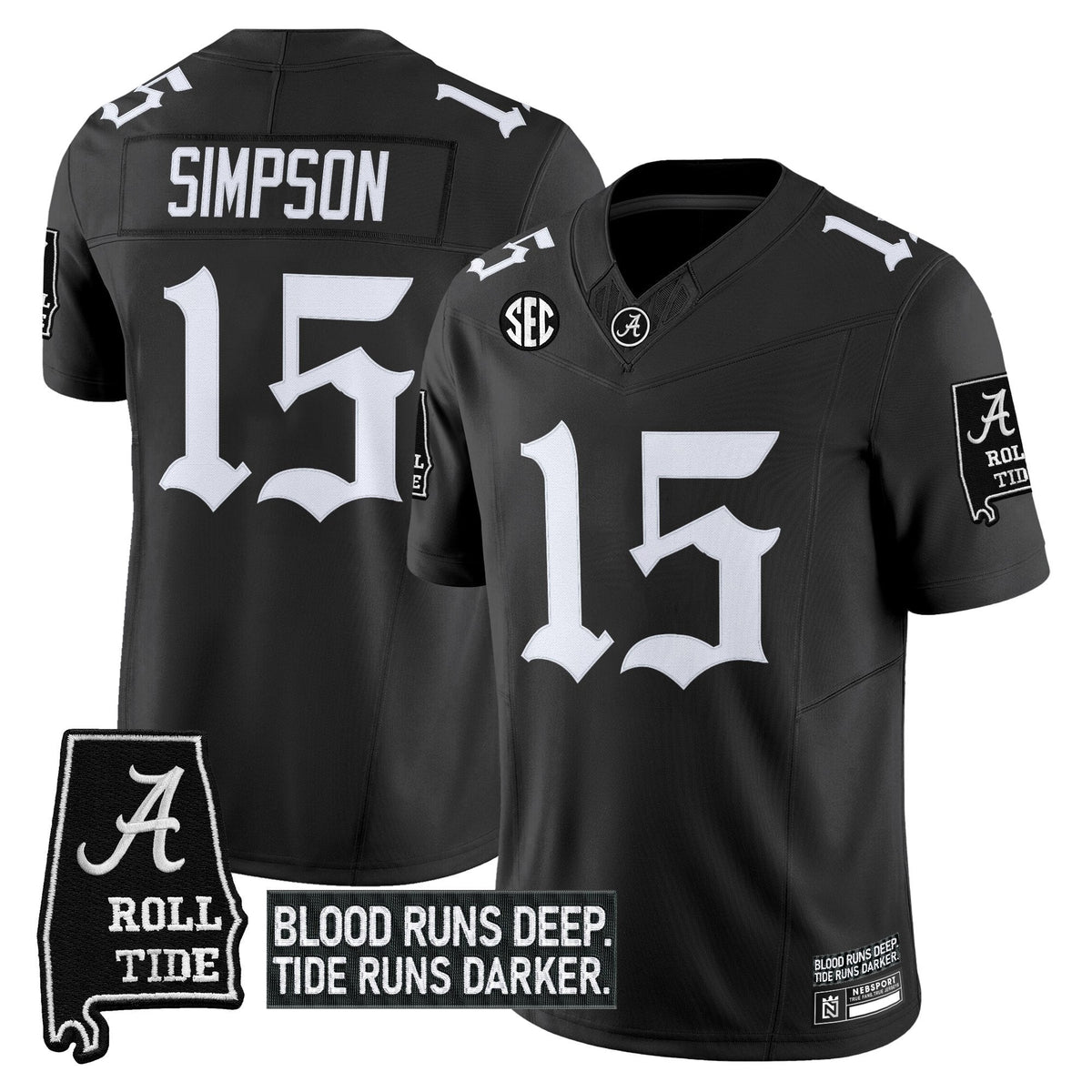 Men's Alabama Crimson Tide 'Gothic Bama Blood Edition' Vapor Limited Jersey - All Stitched - image 6