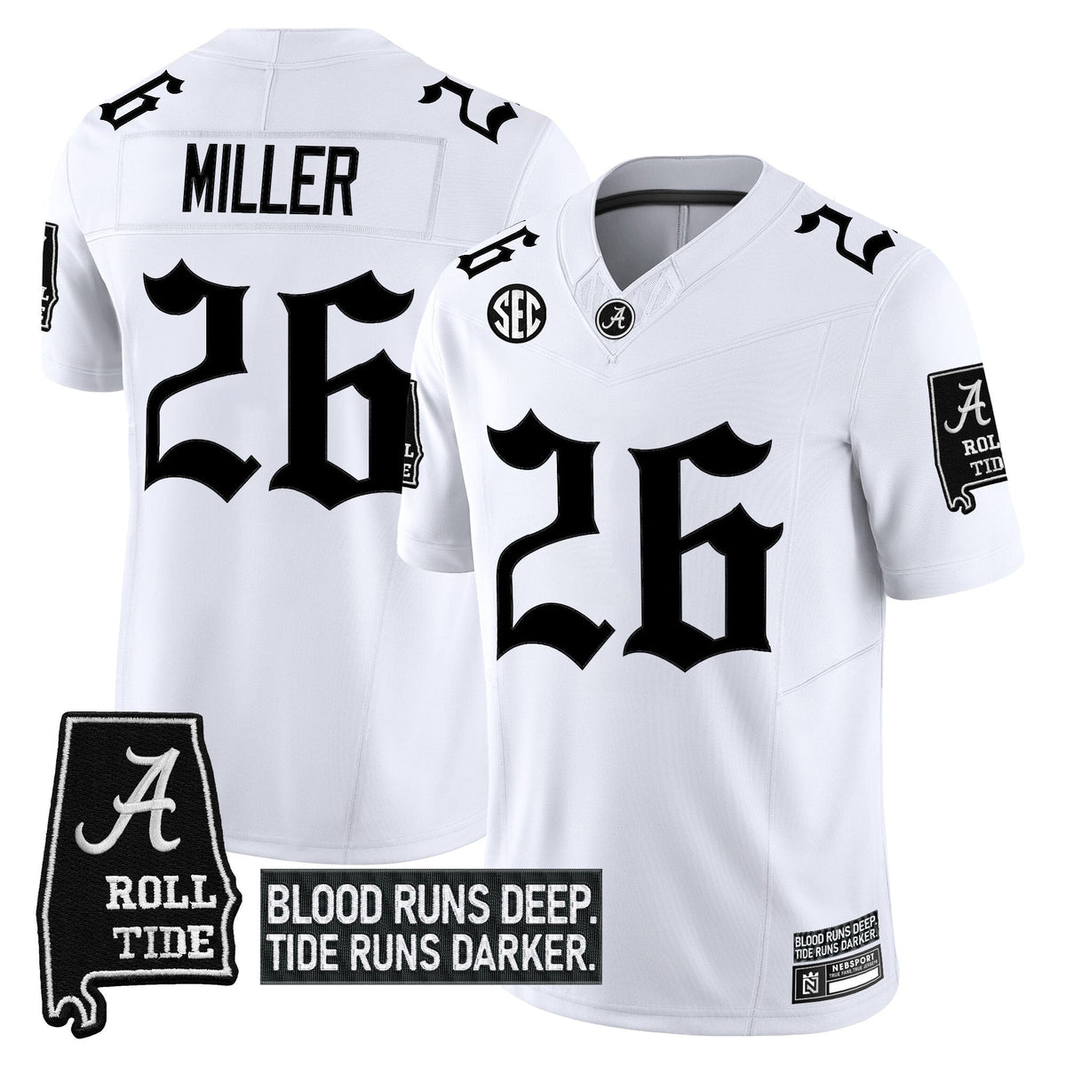 Men's Alabama Crimson Tide 'Gothic Bama Blood Edition' Vapor Limited Jersey - All Stitched - image 8