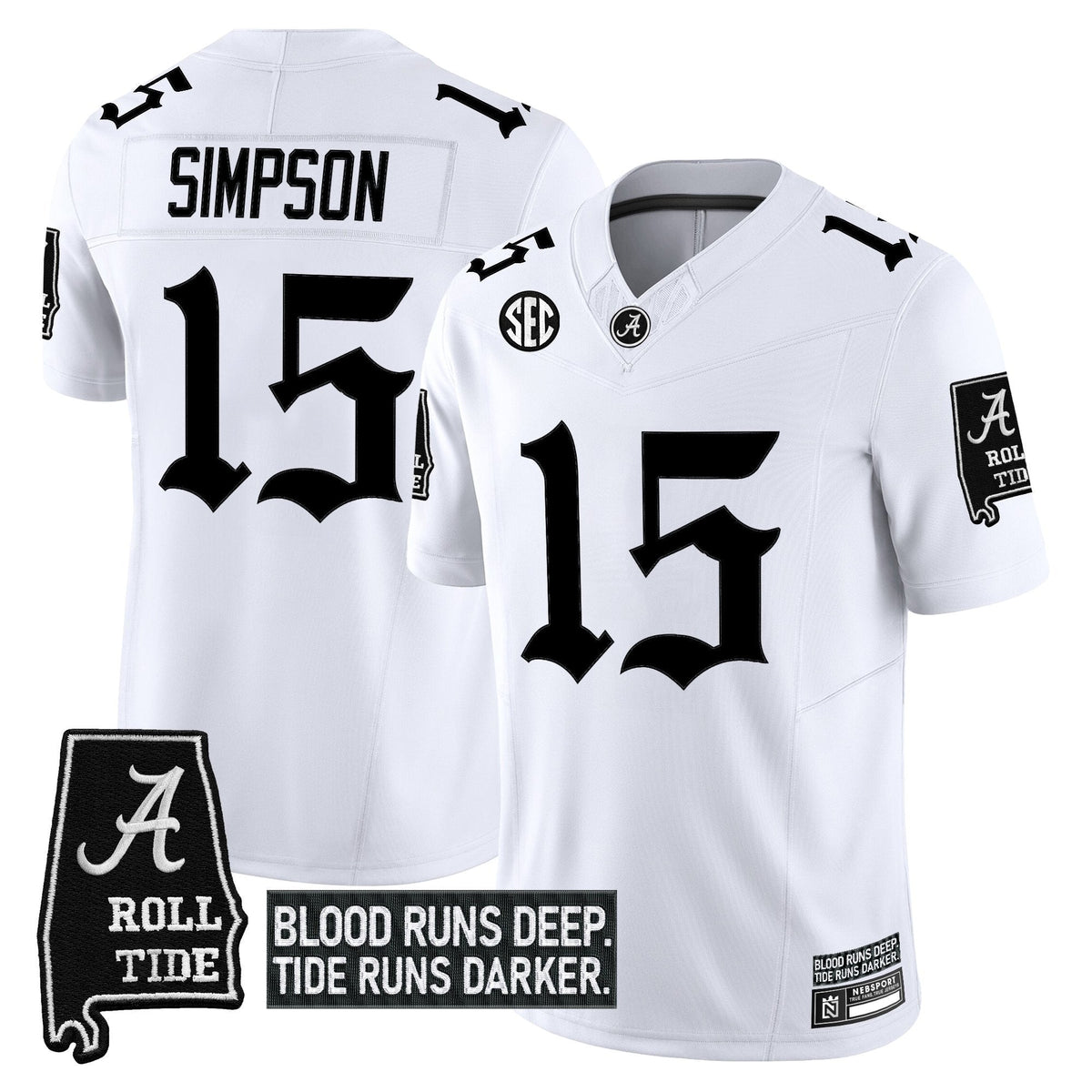 Men's Alabama Crimson Tide 'Gothic Bama Blood Edition' Vapor Limited Jersey - All Stitched - image 13
