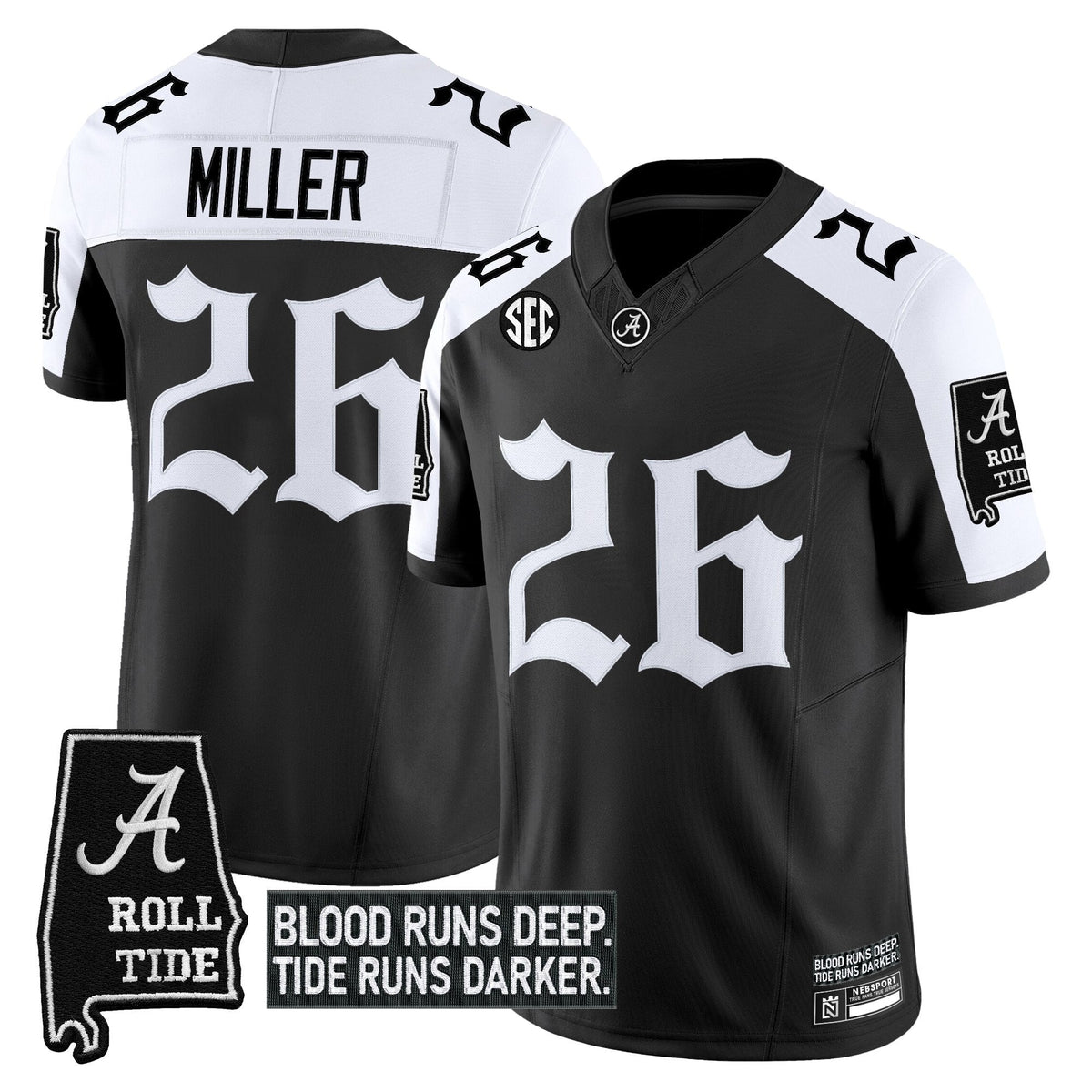 Men's Alabama Crimson Tide 'Gothic Bama Blood Edition' Vapor Limited Jersey - All Stitched - image 15