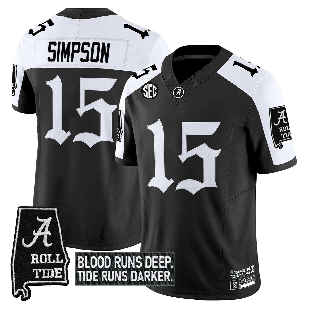 Men's Alabama Crimson Tide 'Gothic Bama Blood Edition' Vapor Limited Jersey - All Stitched - image 20
