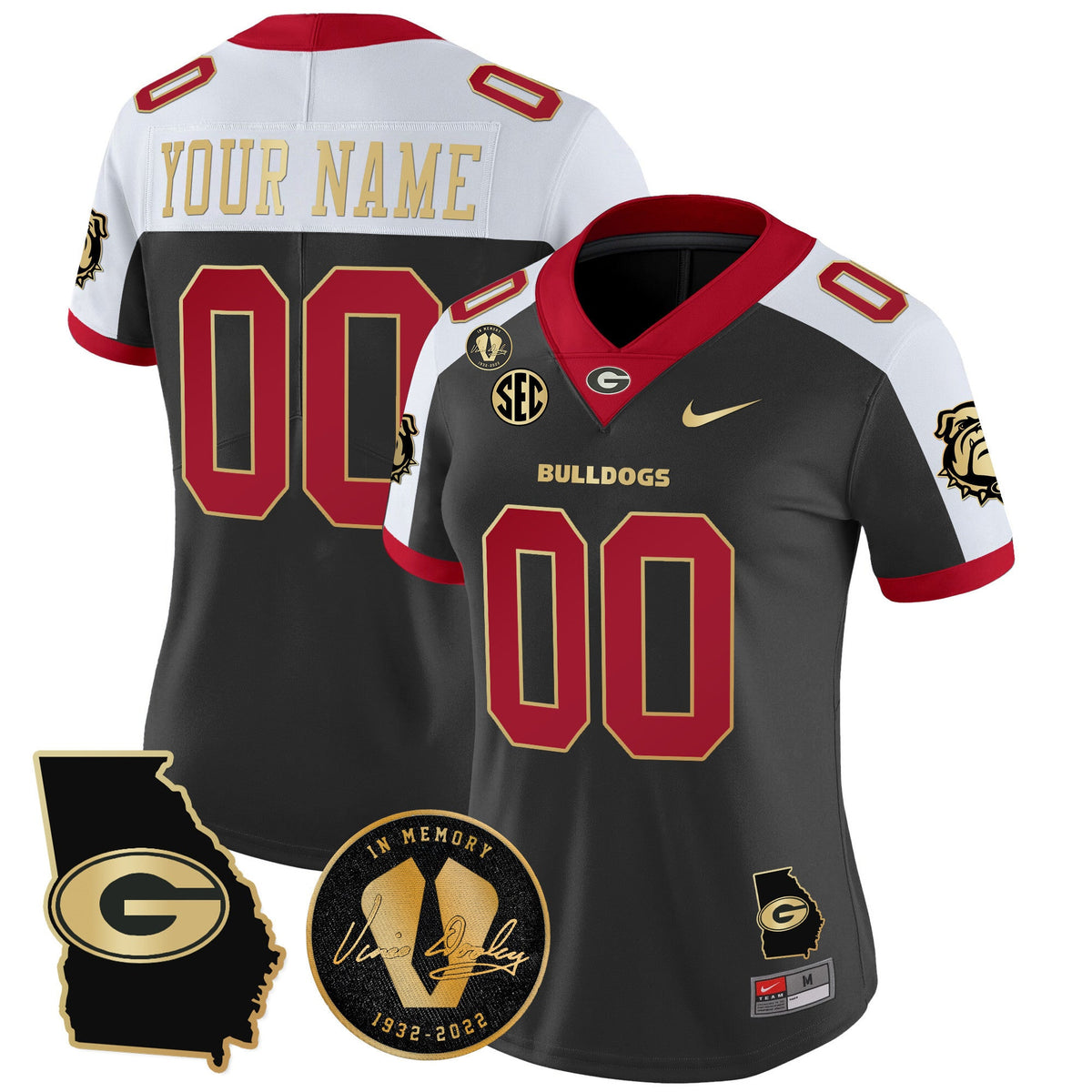 Georgia Bulldogs 2025 Georgia Map & Vince Dooley Patch Vapor Limited Custom Jersey - All Stitched - image 8