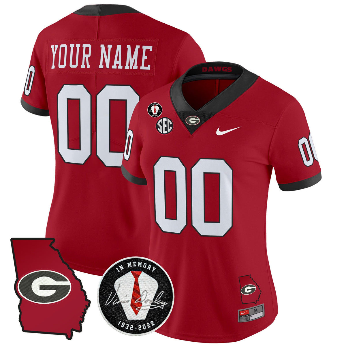 Georgia Bulldogs 2025 Georgia Map & Vince Dooley Patch Vapor Limited Custom Jersey - All Stitched - image 11