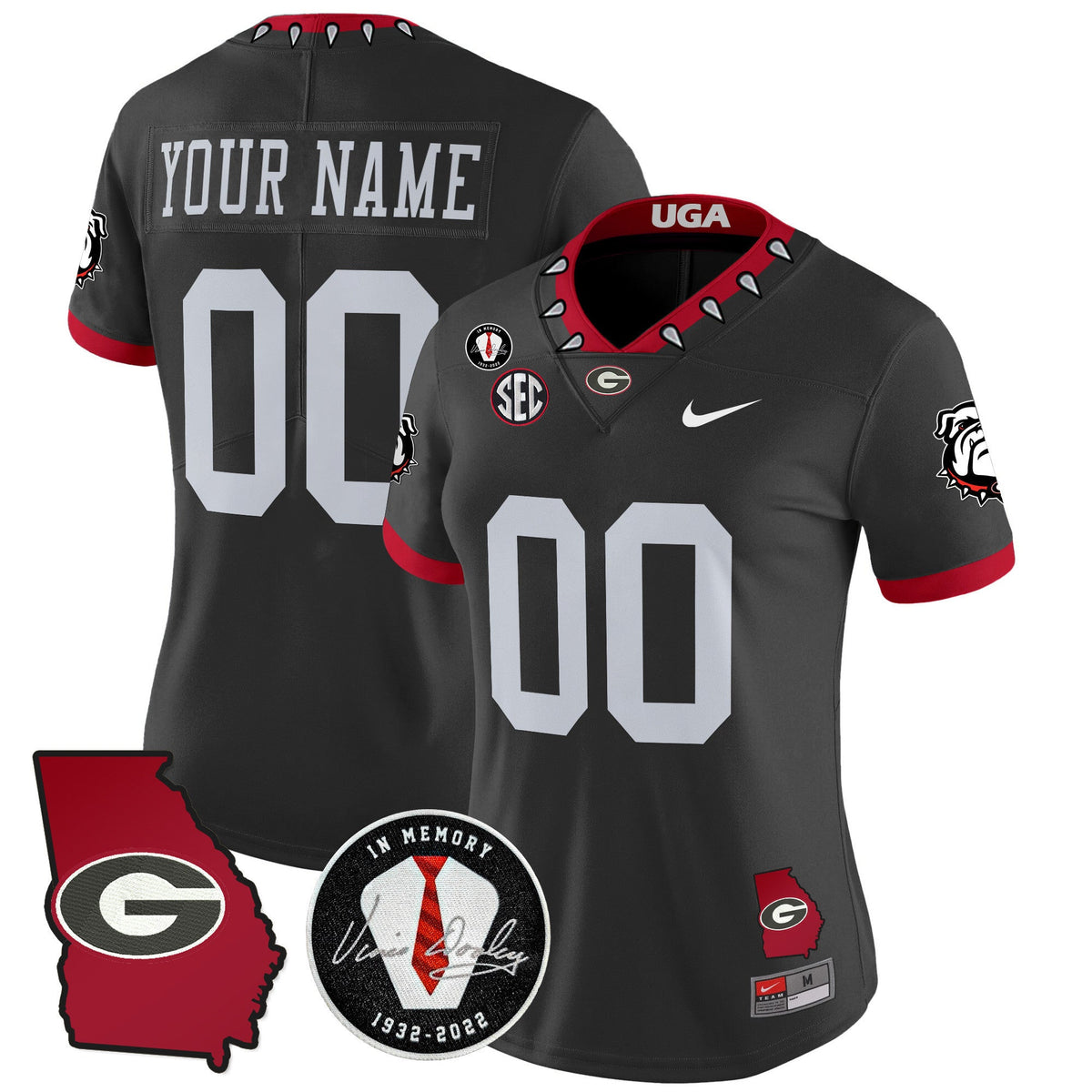 Georgia Bulldogs 2025 Georgia Map & Vince Dooley Patch Vapor Limited Custom Jersey - All Stitched - image 12
