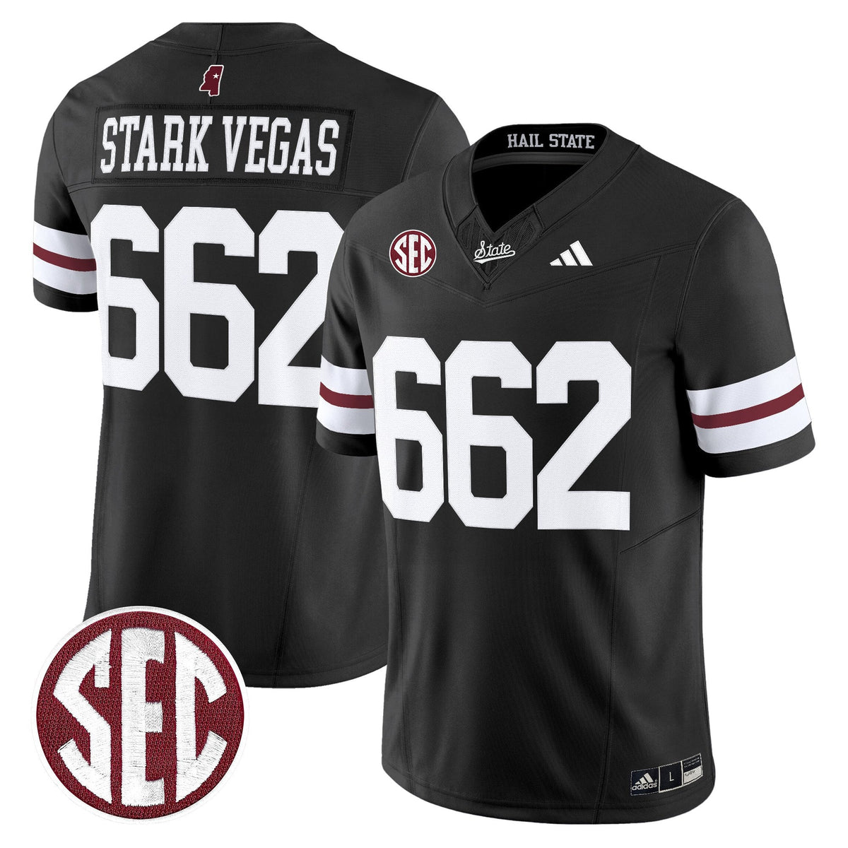 Men's Mississippi State Bulldogs 'Dark Mode' Vapor Limited Jersey - All Stitched - image 2