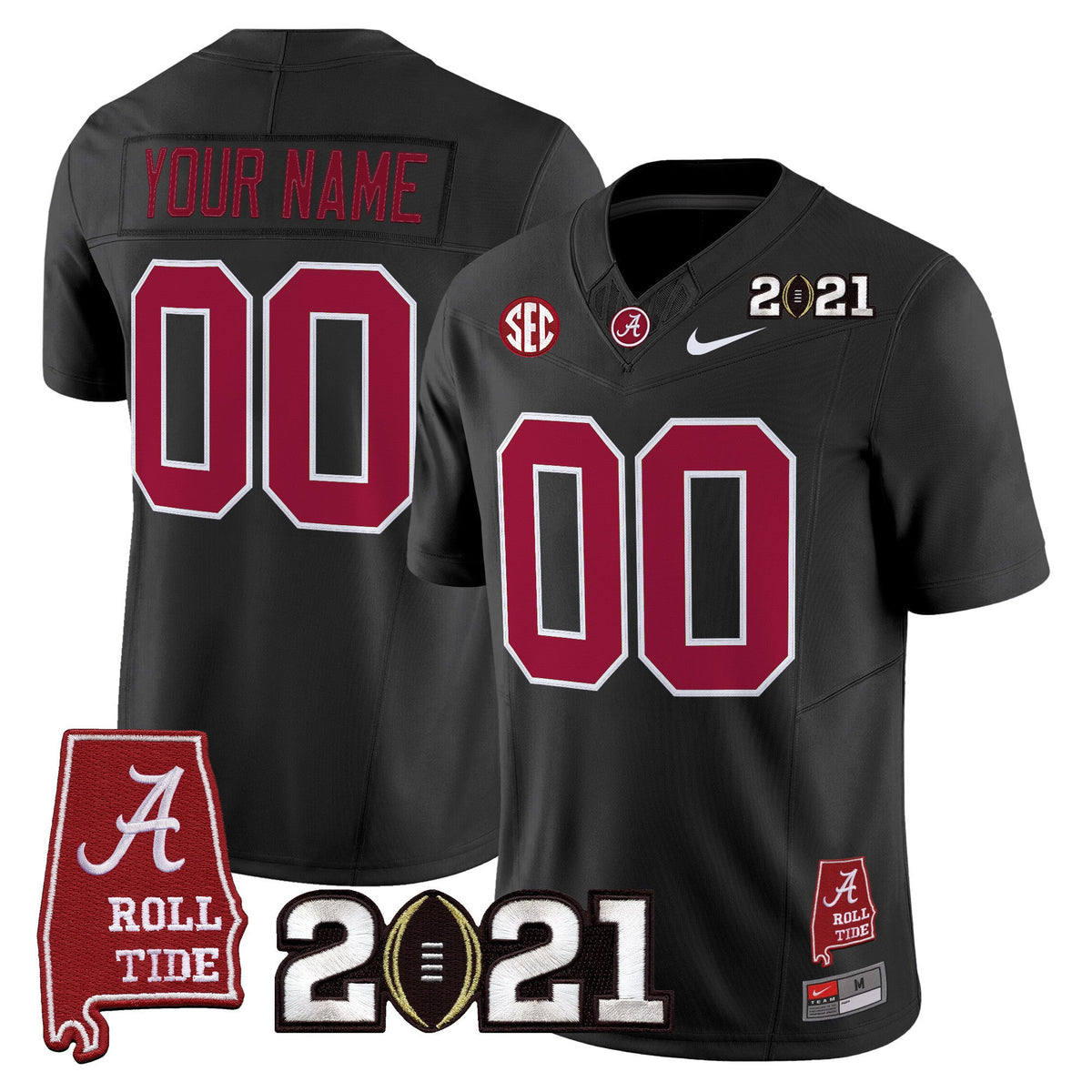 Alabama Crimson Tide '2021 CFP National Championship' Vapor Limited Custom Jersey - Alabama Map - All Stitched - image 5
