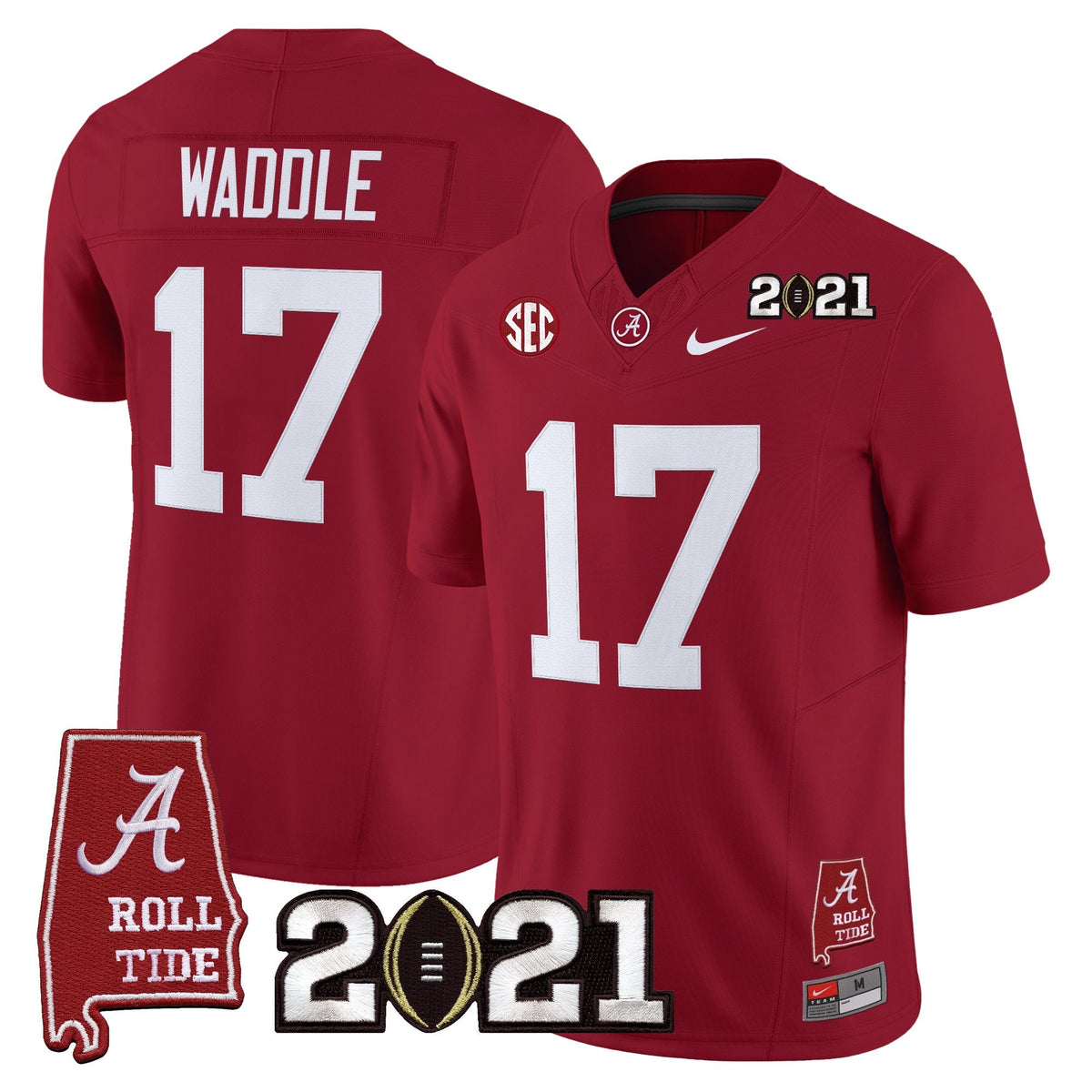 Men's Alabama Crimson Tide '2021 CFP National Championship' Vapor Limited Jersey - Alabama Map - All Stitched - image 4