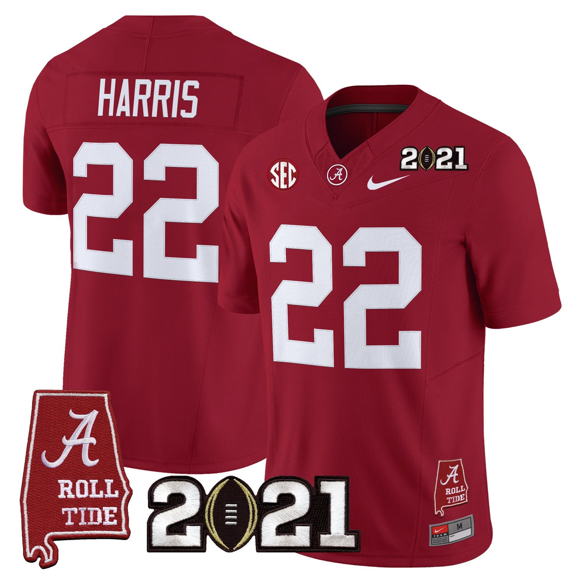 Men's Alabama Crimson Tide '2021 CFP National Championship' Vapor Limited Jersey - Alabama Map - All Stitched - image 5