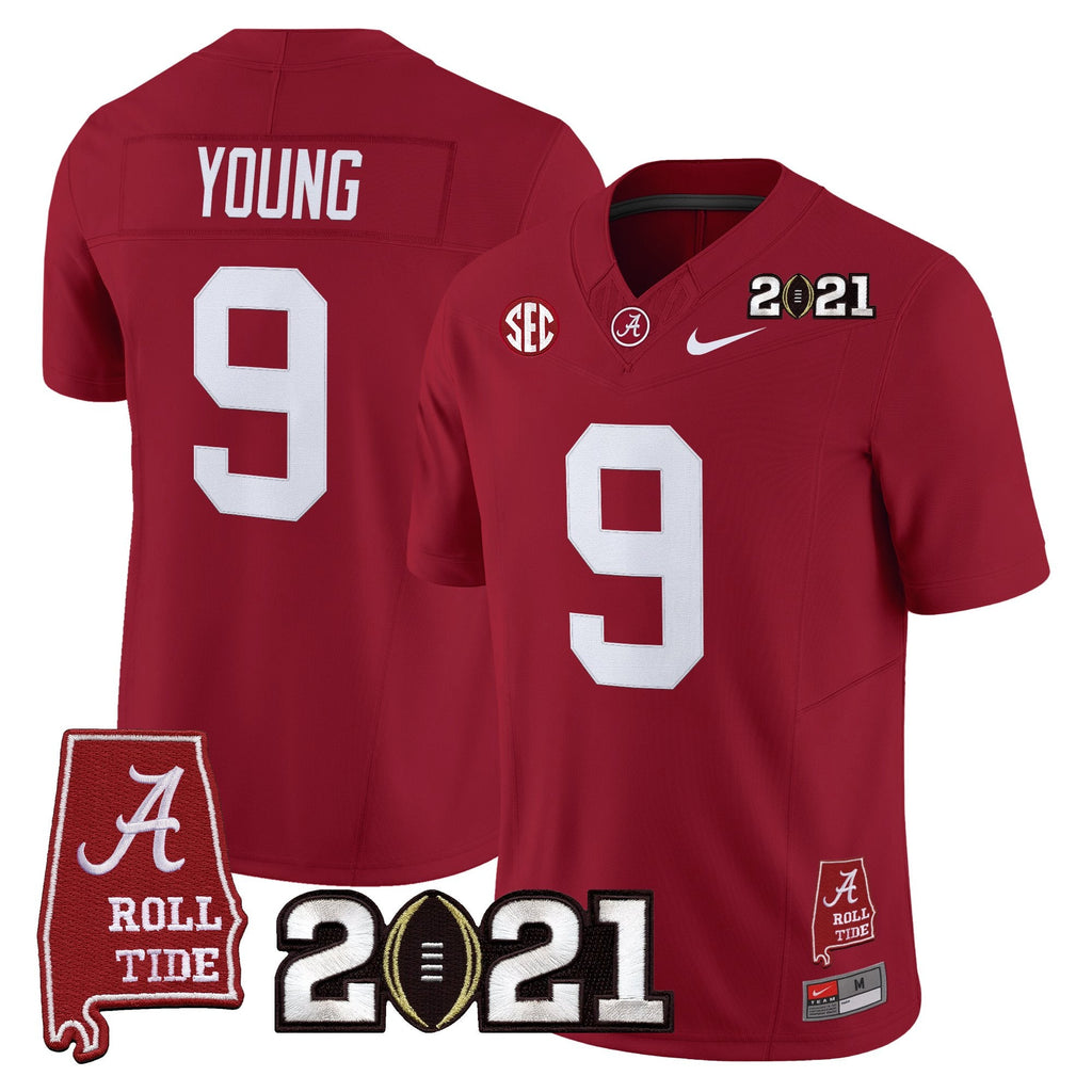 Men's Alabama Crimson Tide '2021 CFP National Championship' Vapor Limited Jersey - Alabama Map - All Stitched - image 6