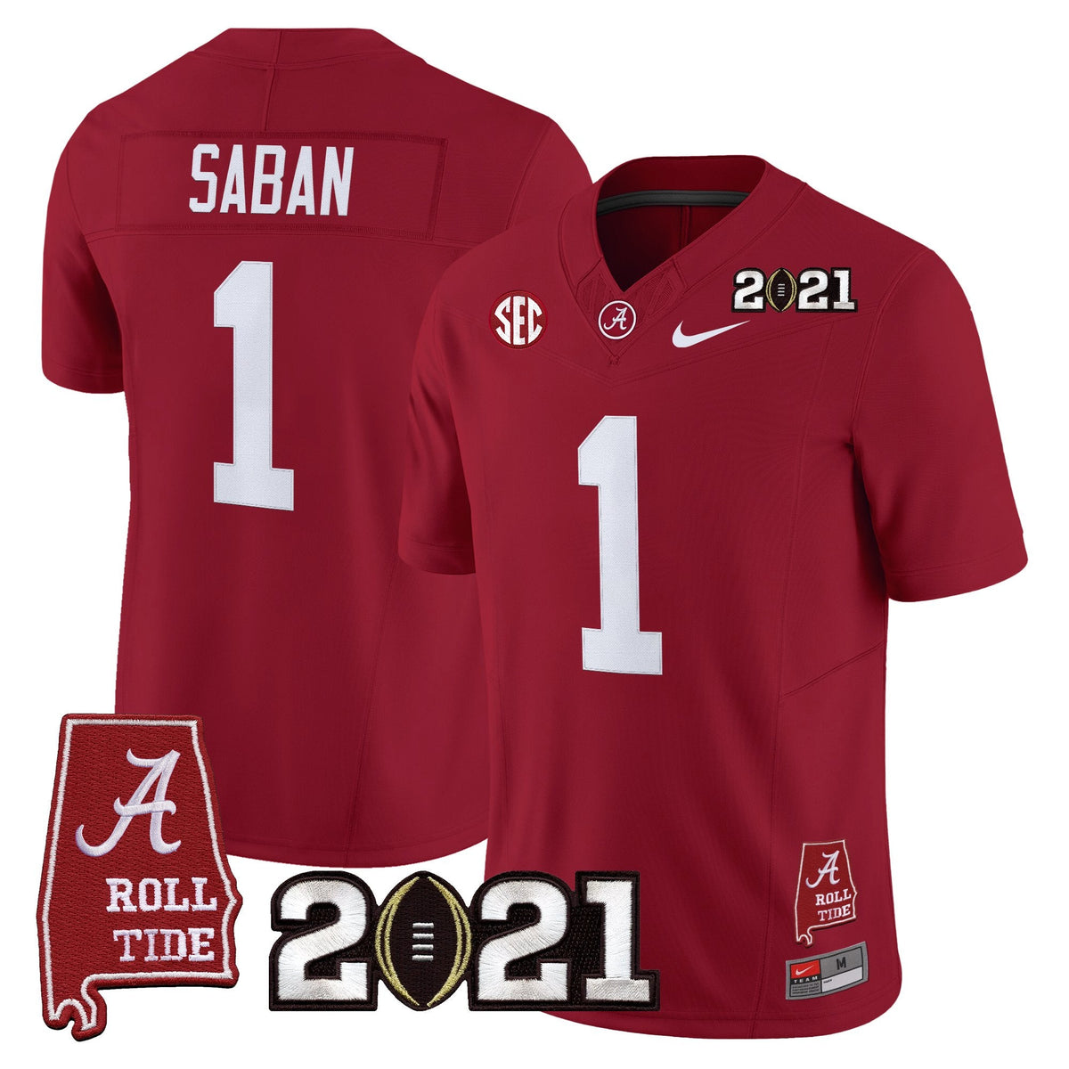 Men's Alabama Crimson Tide '2021 CFP National Championship' Vapor Limited Jersey - Alabama Map - All Stitched - image 7