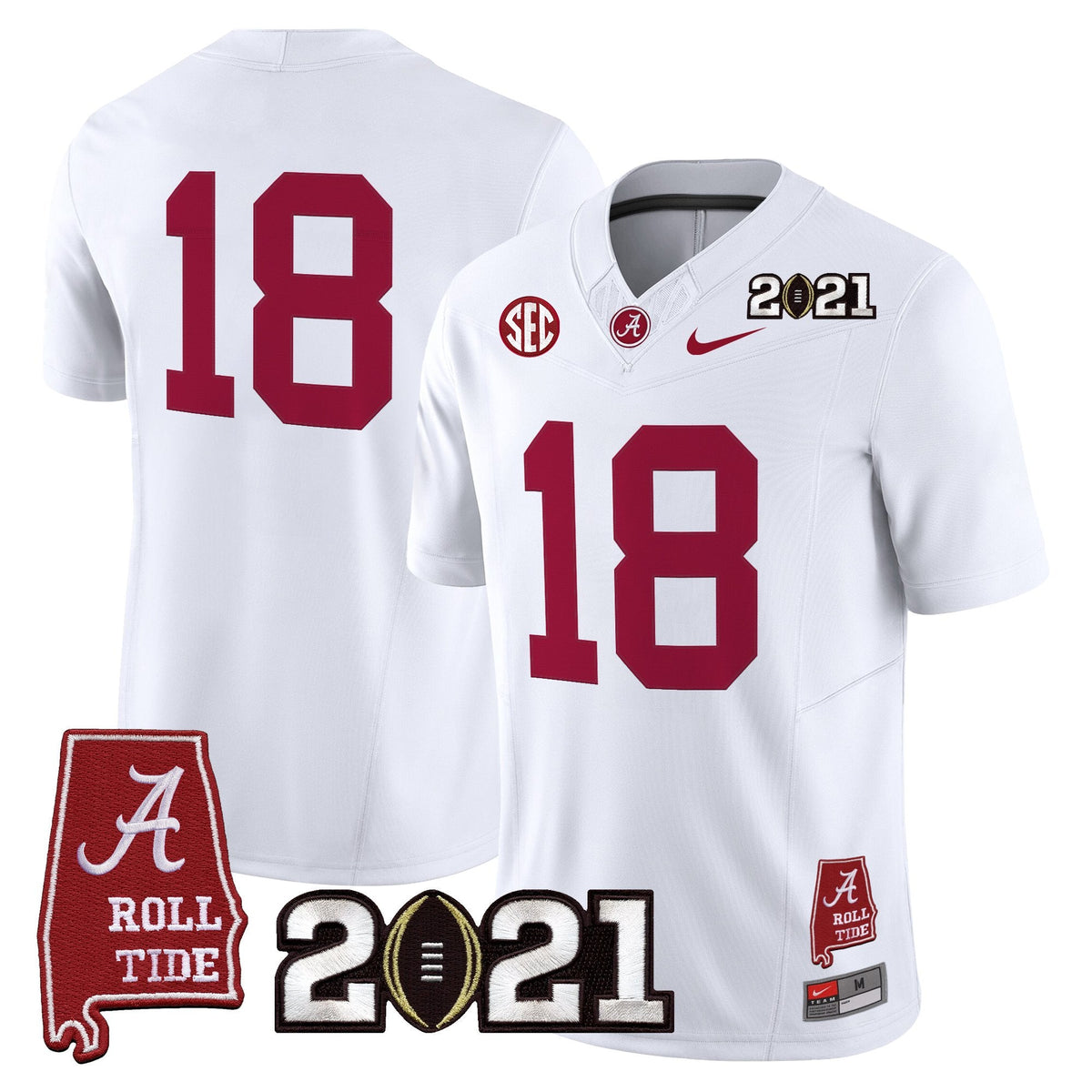 Women's Alabama Crimson Tide '2021 CFP National Championship' Vapor Limited Jersey - Alabama Map - All Stitched - image 18