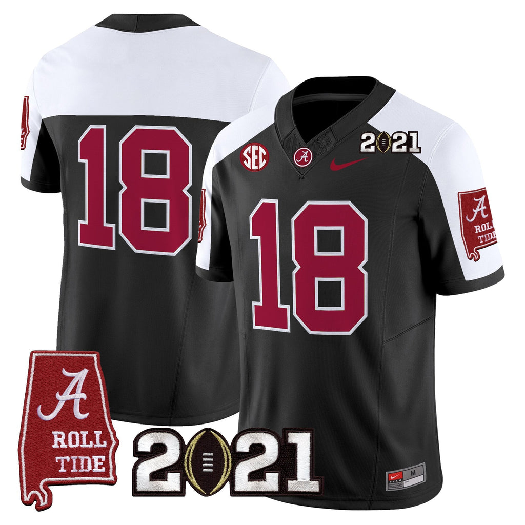 Men's Alabama Crimson Tide '2021 CFP National Championship' Vapor Limited Jersey - Alabama Map - All Stitched - image 27