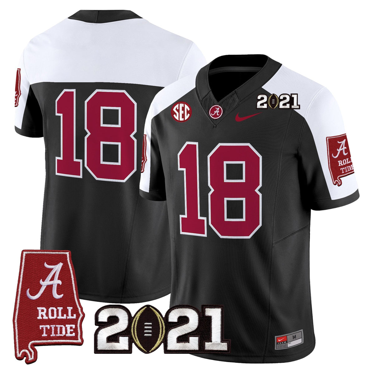 Women's Alabama Crimson Tide '2021 CFP National Championship' Vapor Limited Jersey - Alabama Map - All Stitched - image 27
