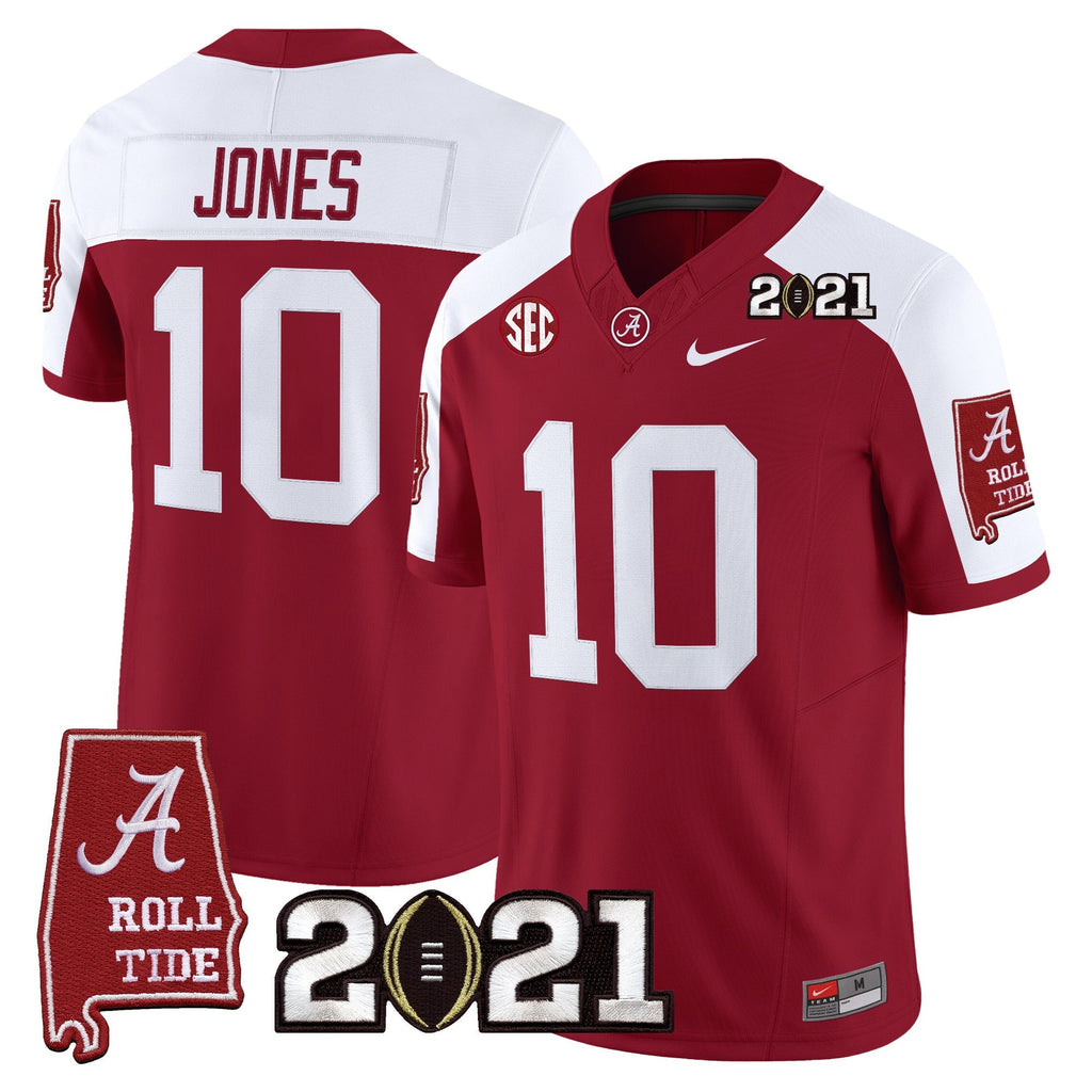 Men's Alabama Crimson Tide '2021 CFP National Championship' Vapor Limited Jersey - Alabama Map - All Stitched - image 28