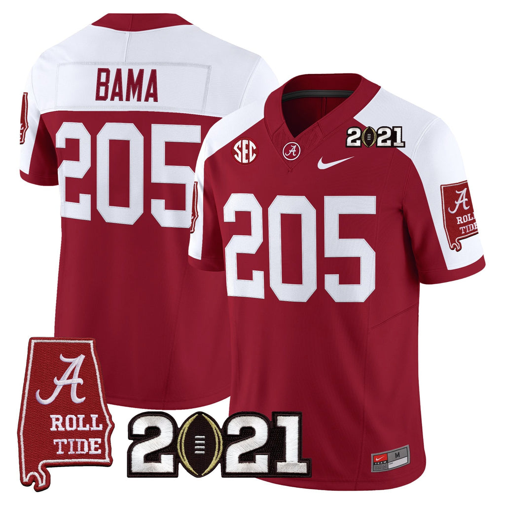 Men's Alabama Crimson Tide '2021 CFP National Championship' Vapor Limited Jersey - Alabama Map - All Stitched - image 29