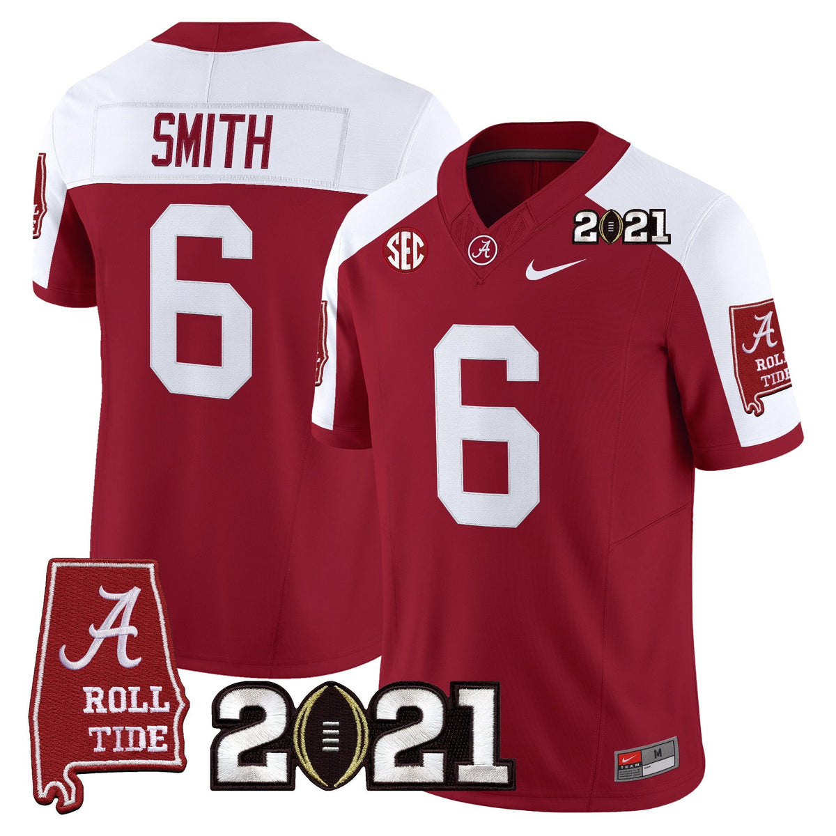 Men's Alabama Crimson Tide '2021 CFP National Championship' Vapor Limited Jersey - Alabama Map - All Stitched - image 30
