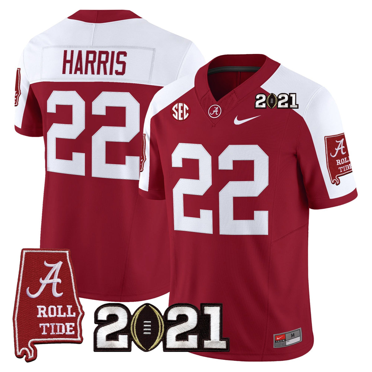 Women's Alabama Crimson Tide '2021 CFP National Championship' Vapor Limited Jersey - Alabama Map - All Stitched - image 32