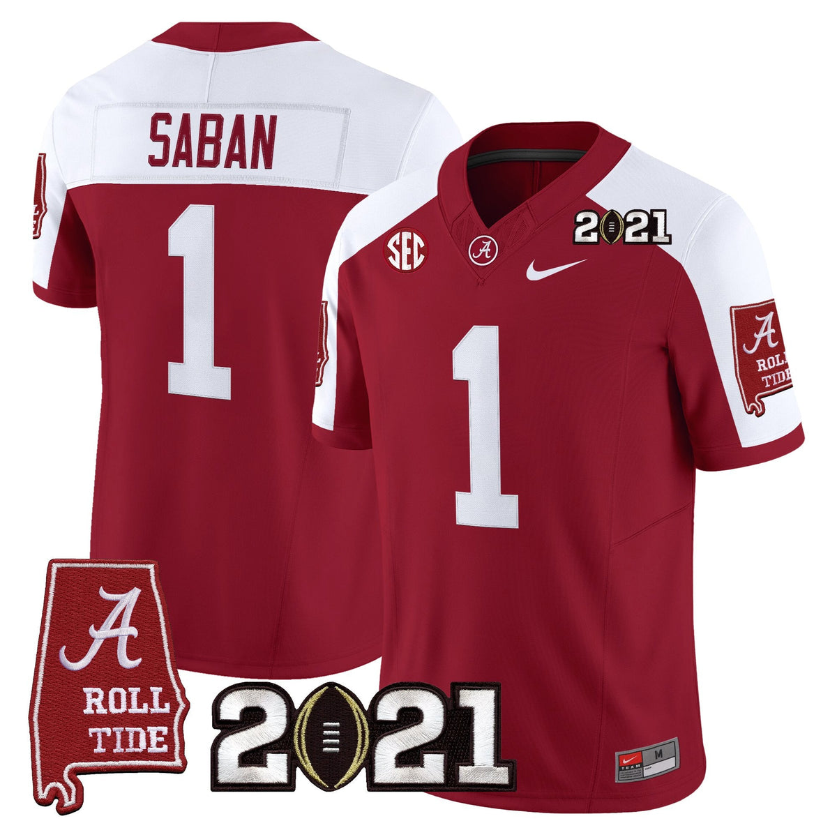 Men's Alabama Crimson Tide '2021 CFP National Championship' Vapor Limited Jersey - Alabama Map - All Stitched - image 34