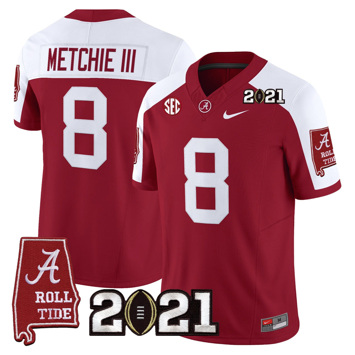 Women's Alabama Crimson Tide '2021 CFP National Championship' Vapor Limited Jersey - Alabama Map - All Stitched - image 35