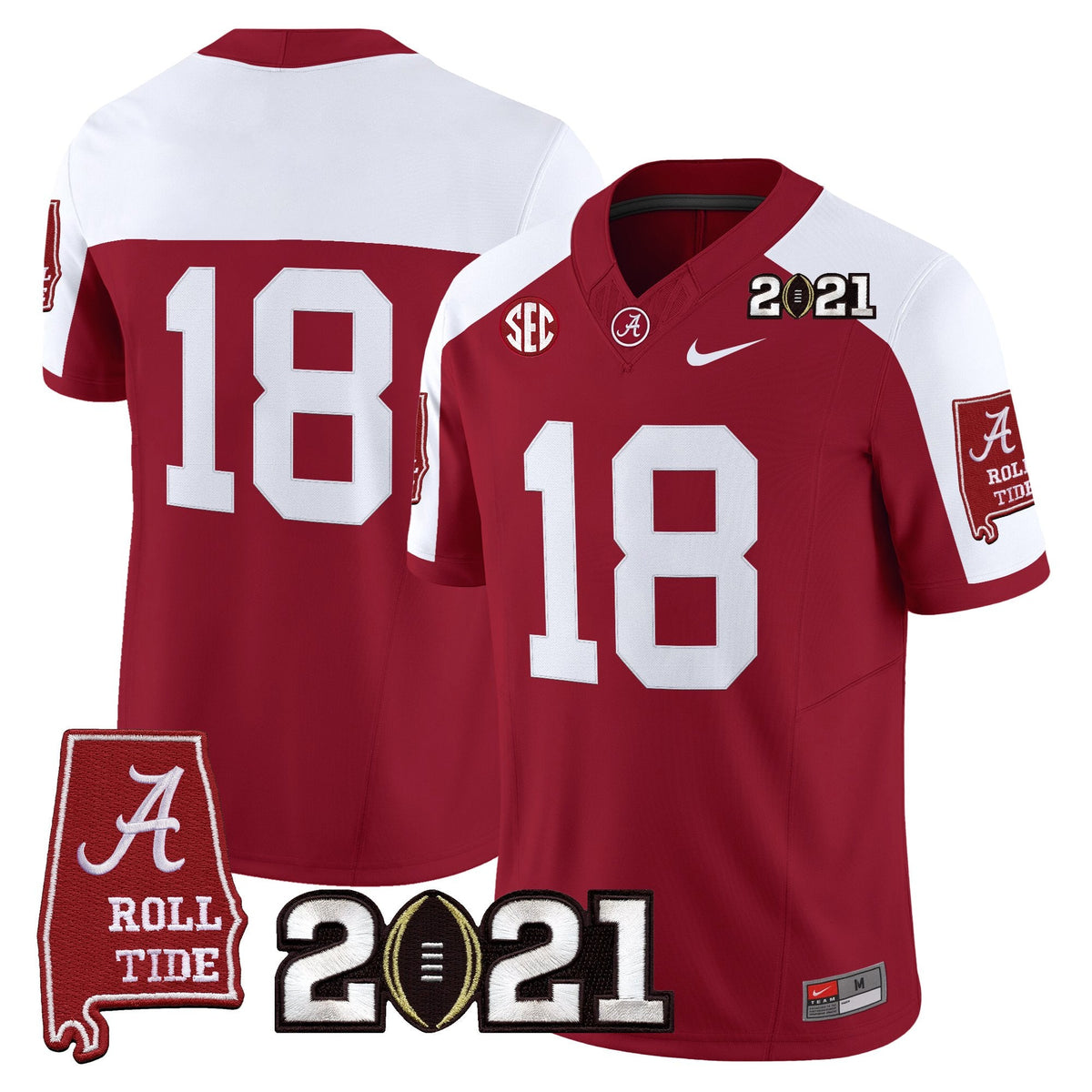 Women's Alabama Crimson Tide '2021 CFP National Championship' Vapor Limited Jersey - Alabama Map - All Stitched - image 36