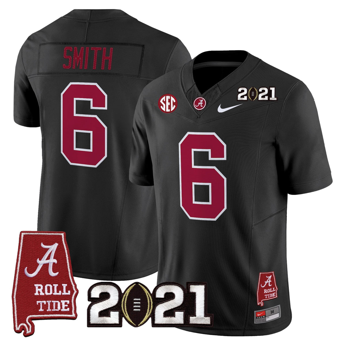 Men's Alabama Crimson Tide '2021 CFP National Championship' Vapor Limited Jersey - Alabama Map - All Stitched - image 39