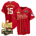 KC Super Bowl LVIII & Back 2 Back Gold Patch Baseball Jersey - All Stitched - image 1