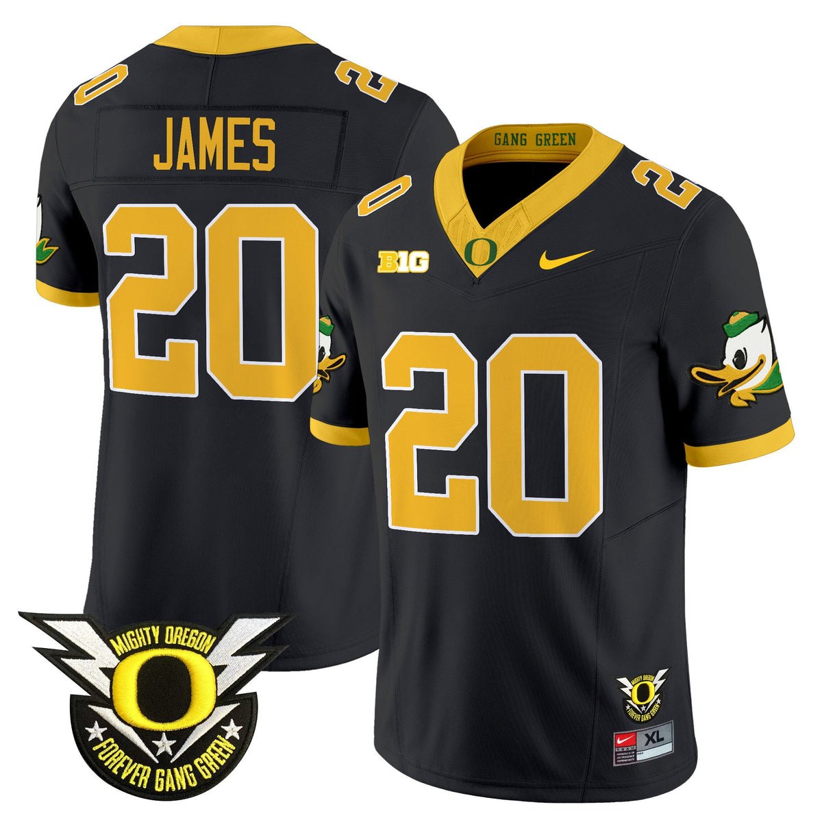 Men's Oregon Ducks 2024 Forever Gang Green & BIG Patch Vapor Limited Jersey - All Stitched - image 2