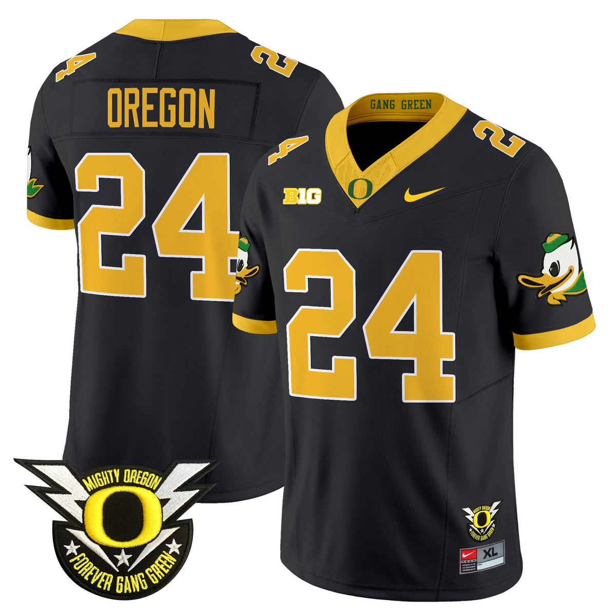 Men's Oregon Ducks 2024 Forever Gang Green & BIG Patch Vapor Limited Jersey - All Stitched - image 6