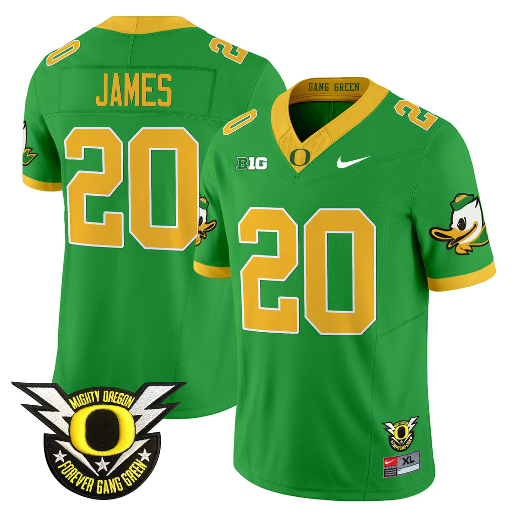 Men's Oregon Ducks 2024 Forever Gang Green & BIG Patch Vapor Limited Jersey - All Stitched - image 9
