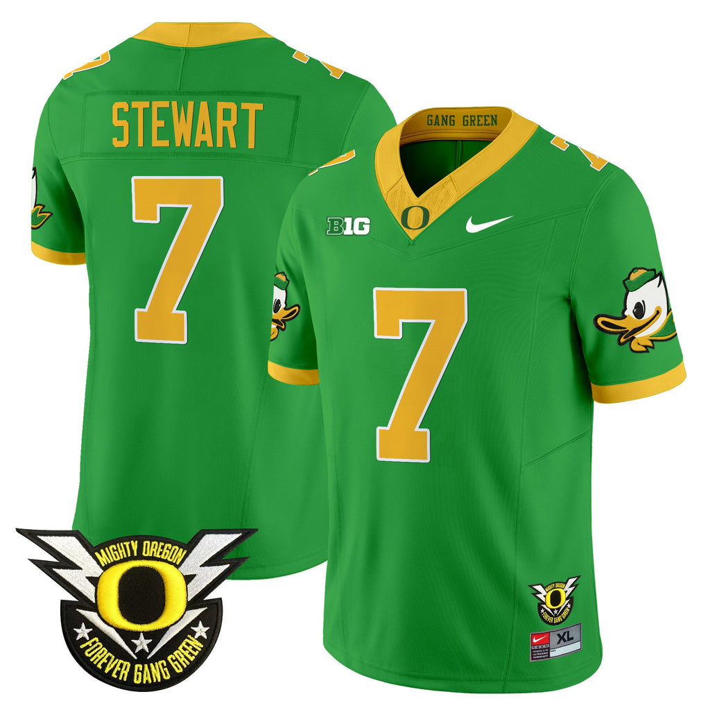 Men's Oregon Ducks 2024 Forever Gang Green & BIG Patch Vapor Limited Jersey - All Stitched - image 10