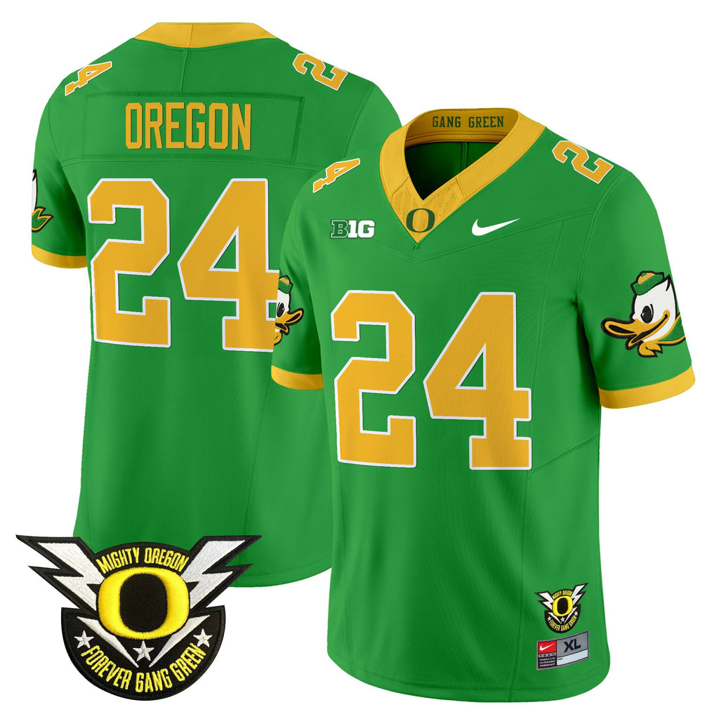 Men's Oregon Ducks 2024 Forever Gang Green & BIG Patch Vapor Limited Jersey - All Stitched - image 13