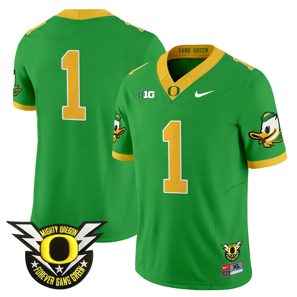 Men's Oregon Ducks 2024 Forever Gang Green & BIG Patch Vapor Limited Jersey - All Stitched - image 14