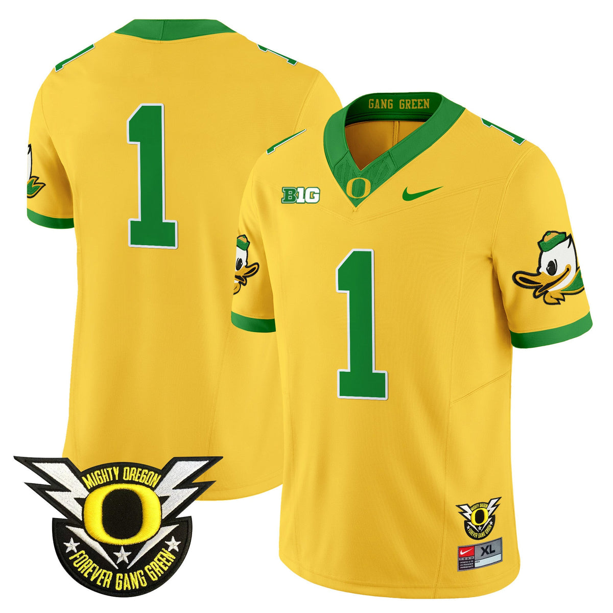 Men's Oregon Ducks 2024 Forever Gang Green & BIG Patch Vapor Limited Jersey - All Stitched - image 21
