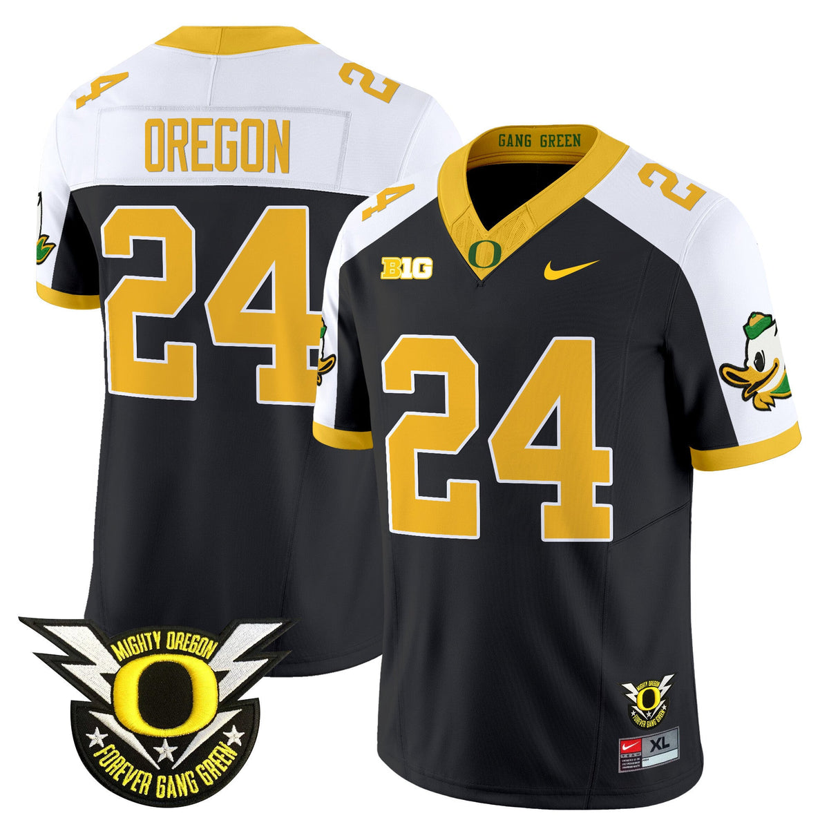 Men's Oregon Ducks 2024 Forever Gang Green & BIG Patch Vapor Limited Jersey - All Stitched - image 34
