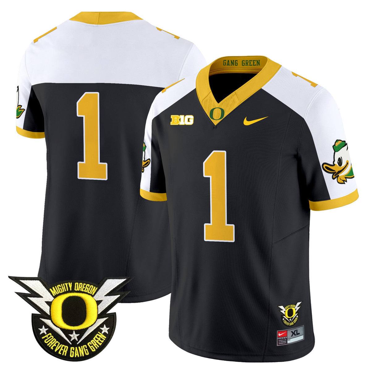 Men's Oregon Ducks 2024 Forever Gang Green & BIG Patch Vapor Limited Jersey - All Stitched - image 35
