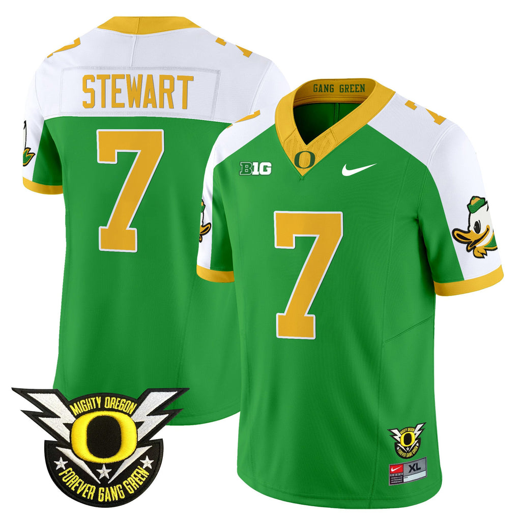 Men's Oregon Ducks 2024 Forever Gang Green & BIG Patch Vapor Limited Jersey - All Stitched - image 38