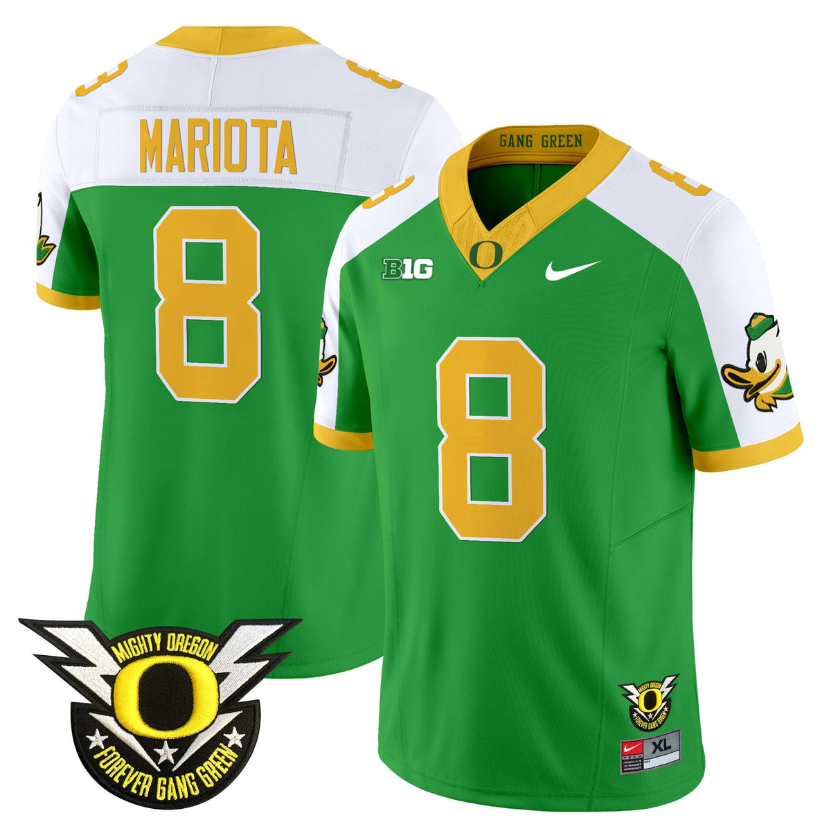 Men's Oregon Ducks 2024 Forever Gang Green & BIG Patch Vapor Limited Jersey - All Stitched - image 40