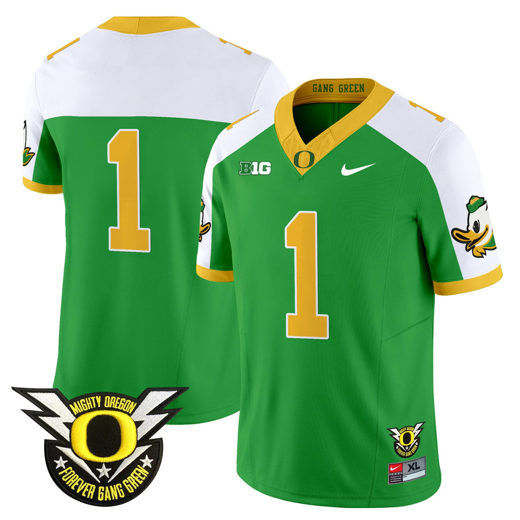 Men's Oregon Ducks 2024 Forever Gang Green & BIG Patch Vapor Limited Jersey - All Stitched - image 42