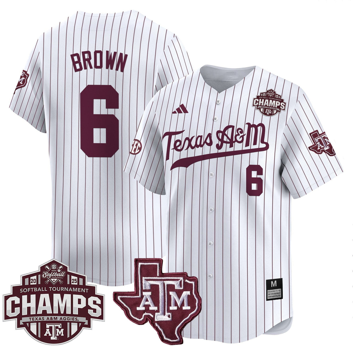 Men's Size - Texas A&M Aggies 2025 SEC Softball Conference Tournament Champions Patch Vapor Premier Limited Jersey - All Stitched - image 4