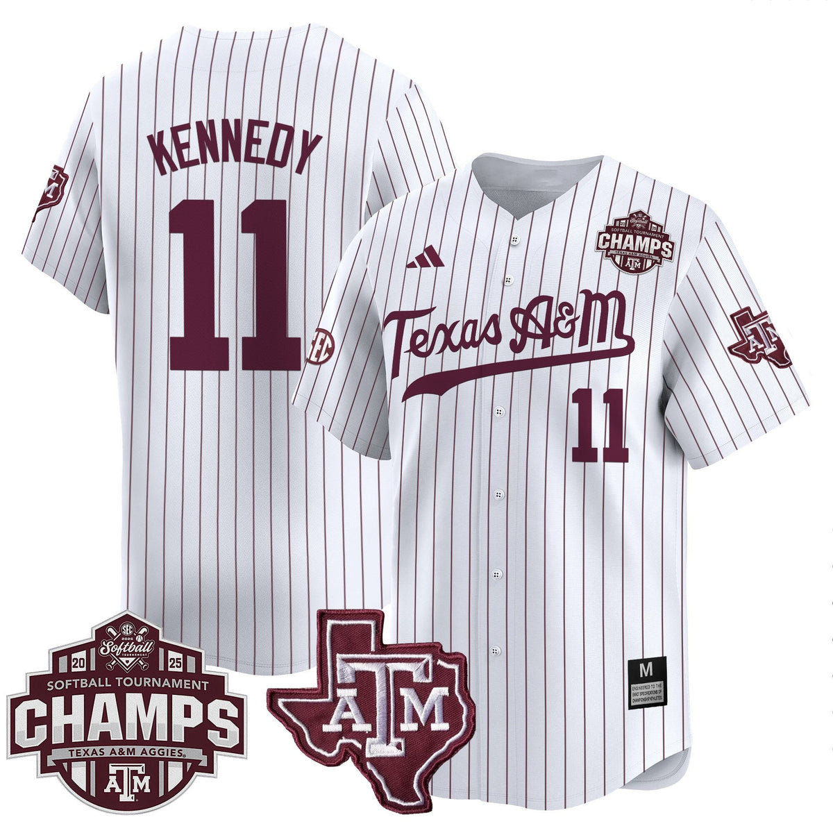 Men's Size - Texas A&M Aggies 2025 SEC Softball Conference Tournament Champions Patch Vapor Premier Limited Jersey - All Stitched - image 7